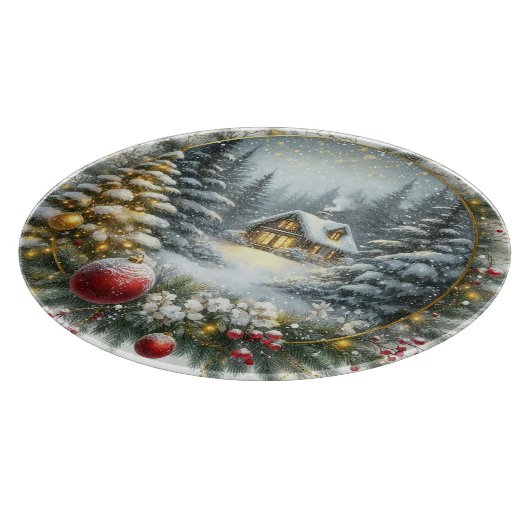 Een witte kerst snijplank (Hoek)