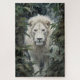 Een witte leeuw puzzel legpuzzel