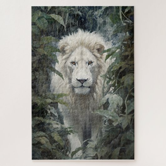 Een witte leeuw puzzel legpuzzel (Verticaal)
