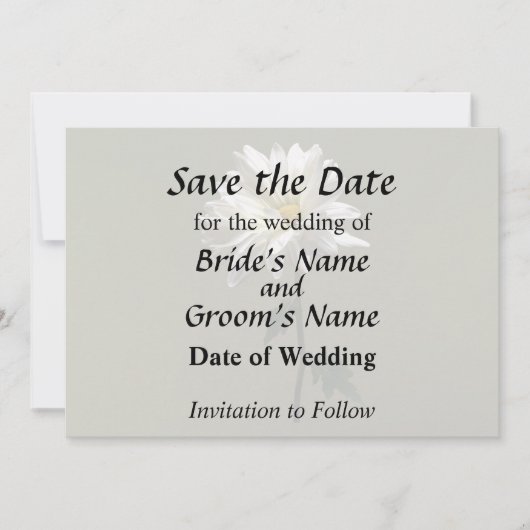 Een Witte Madelief Save The Date (Voorkant)