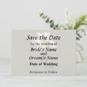 Een Witte Madelief Save The Date (Staand voorkant)