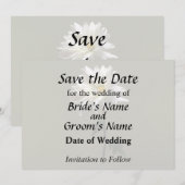 Een Witte Madelief Save The Date (Voorkant / Achterkant)