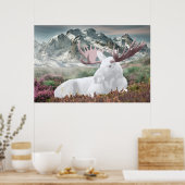 Een witte mazen in de Montain Poster (Keuken)