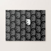Eén witte olifant in een kudde legpuzzel (Horizontaal)