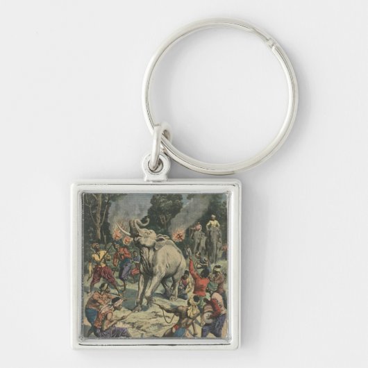 Een witte olifant vangen in Siam Sleutelhanger (Voorkant)