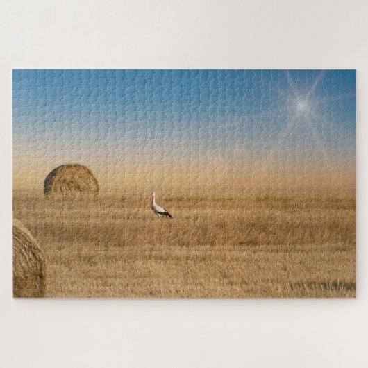 Een witte ooievaar legpuzzel (Horizontaal)