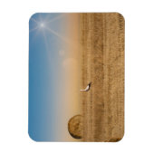 Een witte ooievaar  magneet (Verticaal)