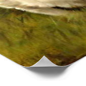 Een witte Perzische kat die een lieveheersbeestje  Poster (Hoek)