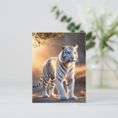 Een witte tijger briefkaart (Staand voorkant)