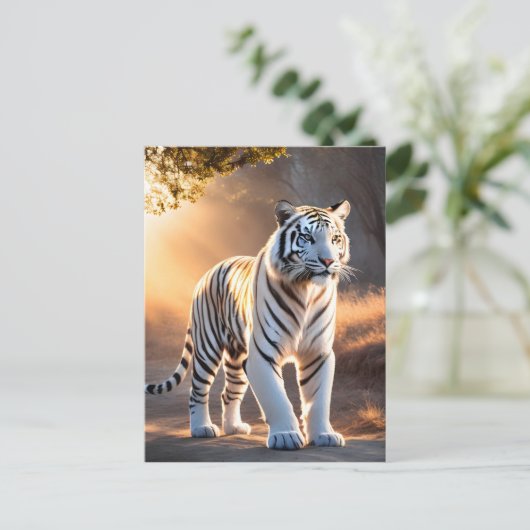 Een witte tijger briefkaart (Staand voorkant)