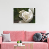 Een witte Zuid-Magnoliebloem Canvas Afdruk (Insitu (Woonkamer))