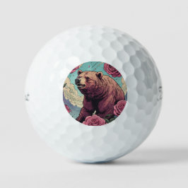 Een woedend beer duikt het roos in golfballen