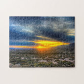 Een woestijn Sunset Texas. Legpuzzel (Horizontaal)