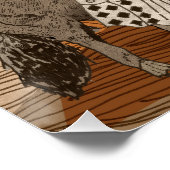 Een wolf die huilt voor een volle maan perfect poster (Hoek)