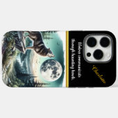 Een wolf huilt onder de gloed van de volle maan Case-Mate iPhone case (Achterkant (horizontaal))