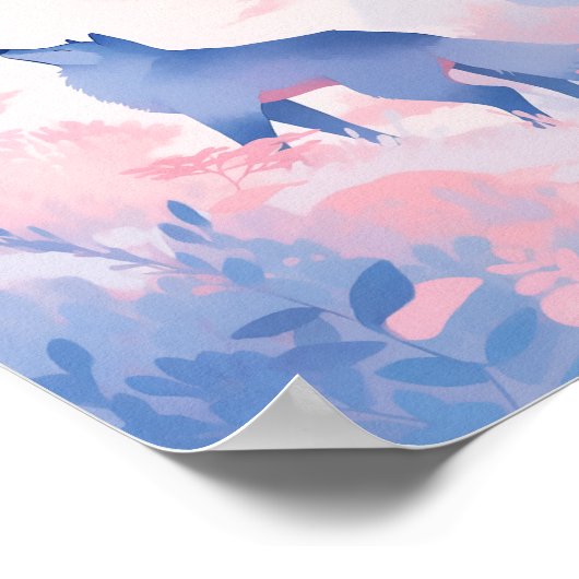 Een wolf in de sneeuw poster (Hoek)