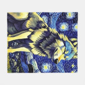 Een wolf in de Sterrennacht Fleece Deken (Voorkant (Horizontaal))