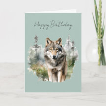 Een wolf in een verjaardagskaart voor een bos #1