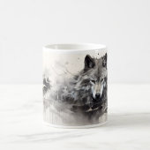Een Wolf in Kunst Schilderstijl Koffiemok (Center)