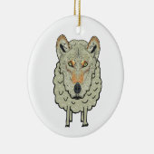 Een wolf in Sheep's Clothing Keramisch Ornament (Rechts)