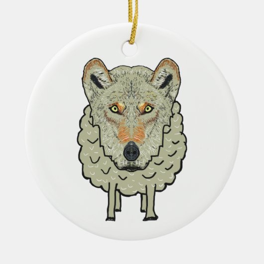 Een wolf in Sheep's Clothing Keramisch Ornament (Voorkant)