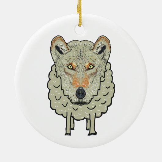 Een wolf in Sheep's Clothing Keramisch Ornament (Achterkant)