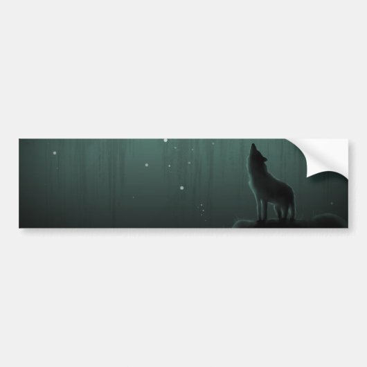 een wolf op een heuvel bumpersticker (Voorkant)