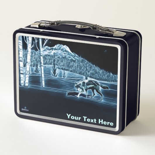 Een wolf op sneeuw (Achterkant)