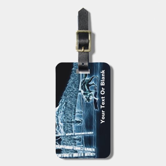 Een wolf op sneeuw bagagelabel (Voorkant verticaal)