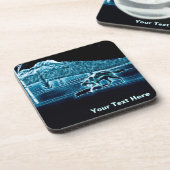 Een wolf op sneeuw bier onderzetter (Linkerzijde)