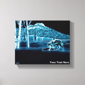 Een wolf op sneeuw canvas afdruk (Voorkant)