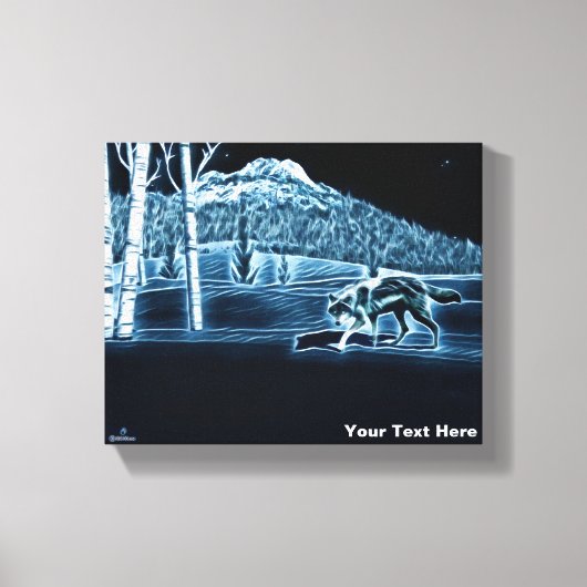 Een wolf op sneeuw canvas afdruk (Voorkant)