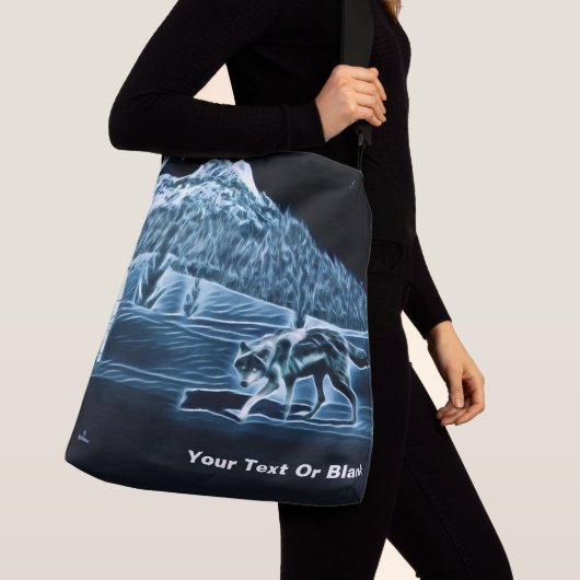 Een wolf op sneeuw crossbody tas (Dichtbij)