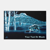 Een wolf op sneeuw deurmat (Voorkant)