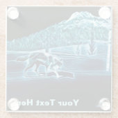 Een wolf op sneeuw glazen onderzetter (Achterkant)