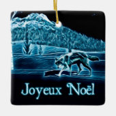 Een wolf op sneeuw - Joyeux noё l Keramisch Ornament (Voorkant)