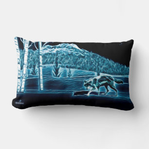 Een wolf op sneeuw kussen