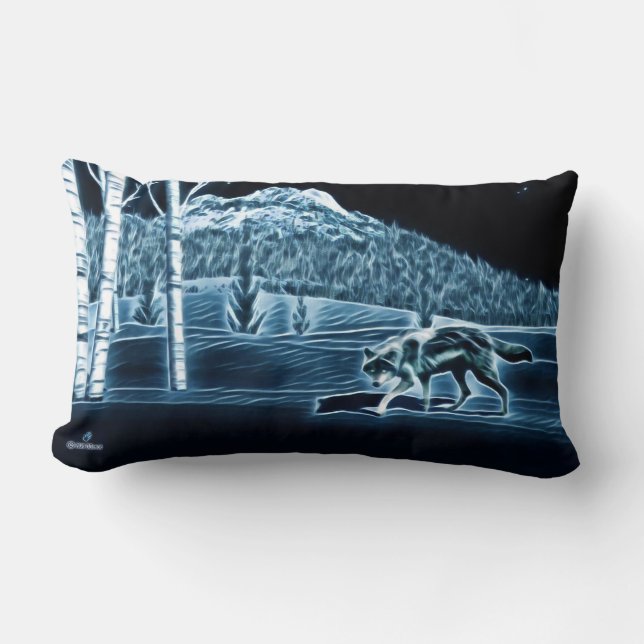 Een wolf op sneeuw kussen (Voorkant)