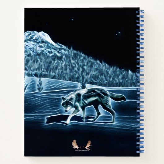 Een wolf op sneeuw notitieboek (Achterkant)