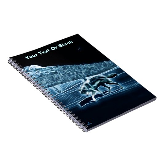 Een wolf op sneeuw notitieboek (Rechterzijde)