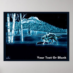 Een wolf op sneeuw poster