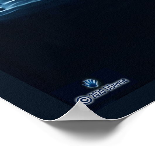 Een wolf op sneeuw poster (Hoek)