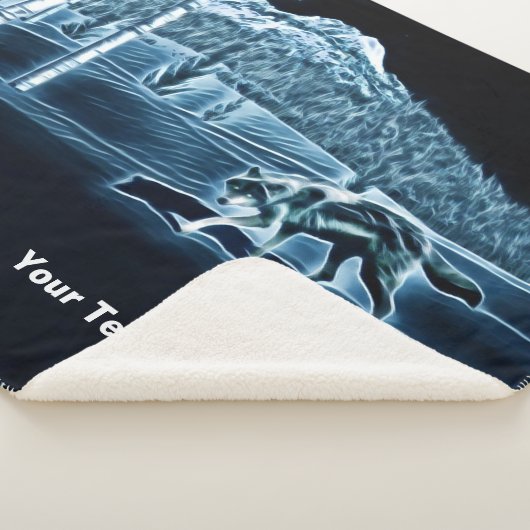 Een wolf op sneeuw sherpa deken (3/4)