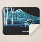 Een wolf op sneeuw sherpa deken (Voorkant (horizontaal))