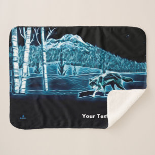 Een wolf op sneeuw sherpa deken