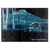 Een wolf op sneeuw snijplank (Voorkant)