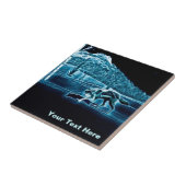 Een wolf op sneeuw tegeltje (Zijkant)