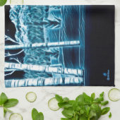 Een wolf op sneeuw theedoek (Gevouwen)