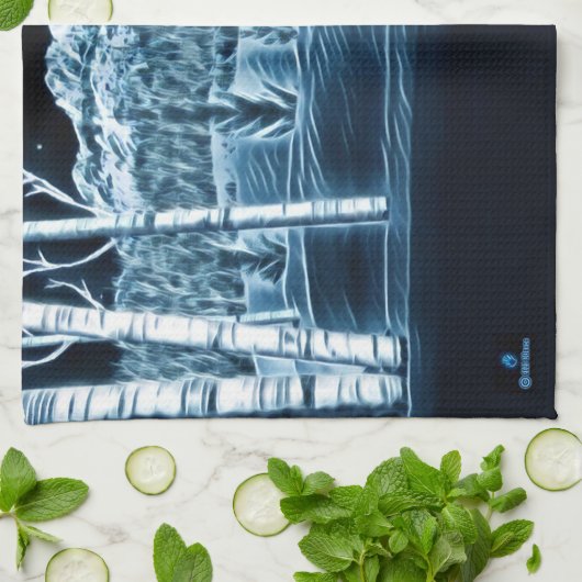 Een wolf op sneeuw theedoek (Gevouwen)