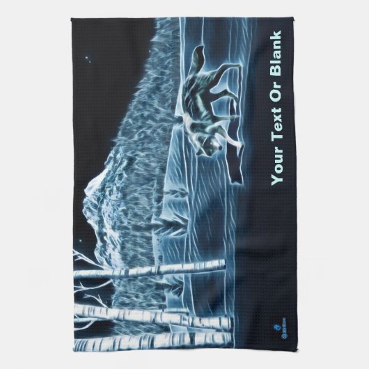 Een wolf op sneeuw theedoek (Verticaal)